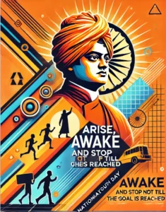 "Swami Vivekananda portrait, inspiring youth empowerment and spiritual growth."